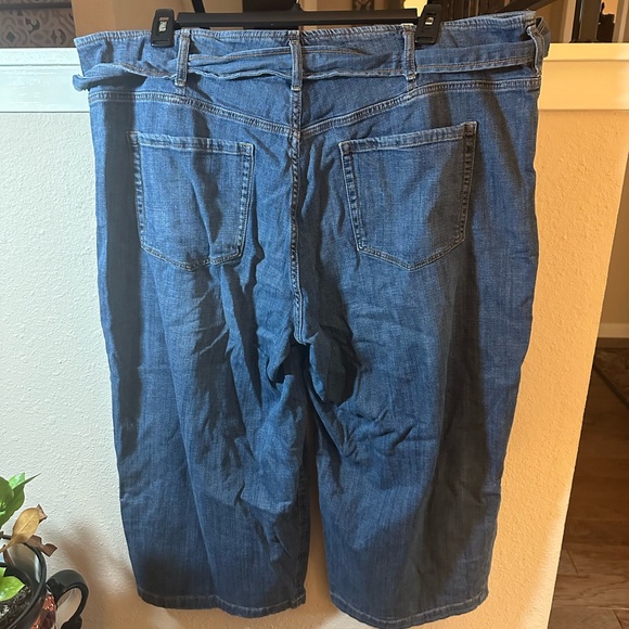 Code Bleu Wide Leg Cropped Jeans. Sash tie belt. 22w. - Picture 4 of 4